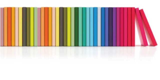Braderie rangée livres colorés BIS